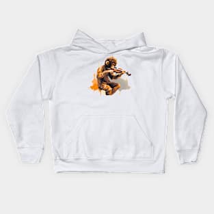 Monkey Playing Violin Kids Hoodie